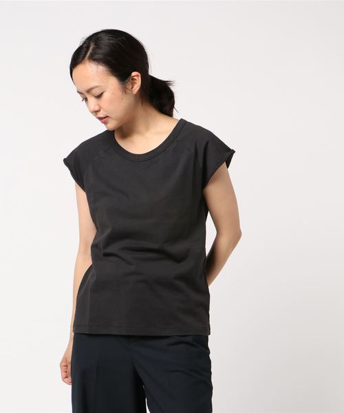 AMERICAN HOLIC（アメリカンホリック）の「・ラグラン半袖プルオーバー（Tシャツ/カットソー・レディース・オフホワイト/チャコールグレー/キャメル/カーキ・M/L）」の3枚目の写真