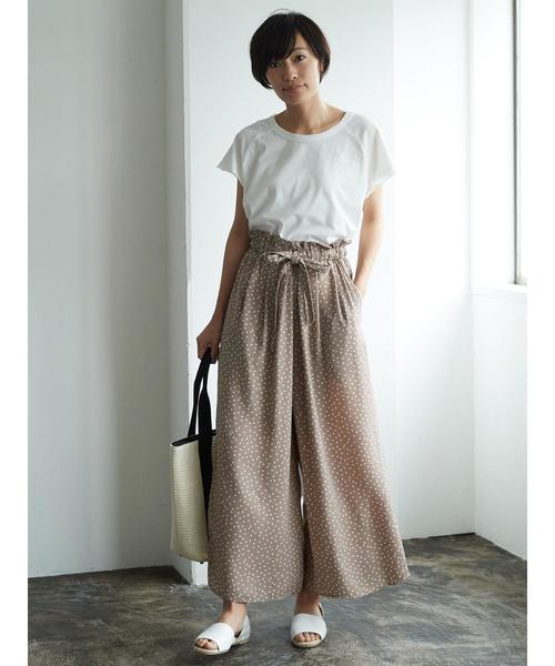 AMERICAN HOLIC（アメリカンホリック）の「・ラグラン半袖プルオーバー（Tシャツ/カットソー・レディース・オフホワイト/チャコールグレー/キャメル/カーキ・M/L）」の9枚目の写真