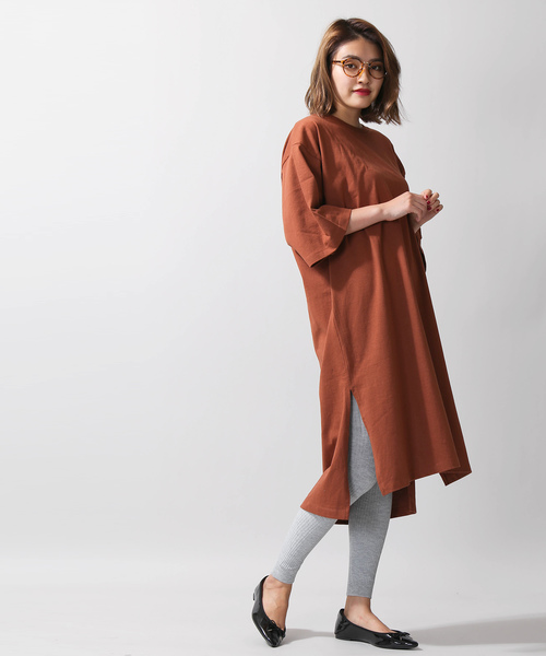 WEGO（ウィゴー）の「WEGO/レイヤードリブレギンス(10分丈)（レギンス/スパッツ・レディース・ライトグレー/ブラック/キナリ・FREE）」の5枚目の写真