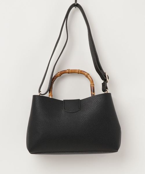 FREE'S MART（フリーズマート）の「バンブーハンドルショルダー（ハンドバッグ・レディース・ブラック/グレー/パープル・ﾌﾘ-）」の17枚目の写真