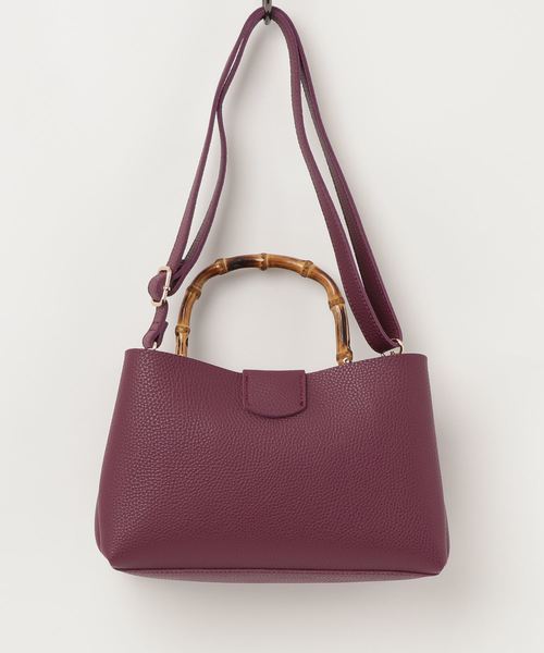 FREE'S MART（フリーズマート）の「バンブーハンドルショルダー（ハンドバッグ・レディース・ブラック/グレー/パープル・ﾌﾘ-）」の19枚目の写真