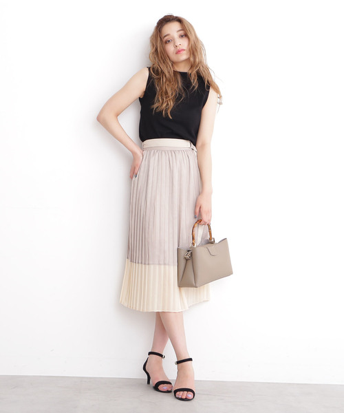 FREE'S MART（フリーズマート）の「バンブーハンドルショルダー（ハンドバッグ・レディース・ブラック/グレー/パープル・ﾌﾘ-）」の4枚目の写真