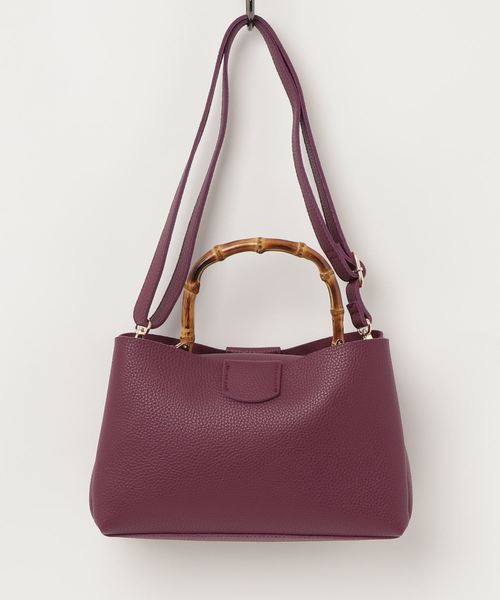 FREE'S MART（フリーズマート）の「バンブーハンドルショルダー（ハンドバッグ・レディース・ブラック/グレー/パープル・ﾌﾘ-）」の14枚目の写真