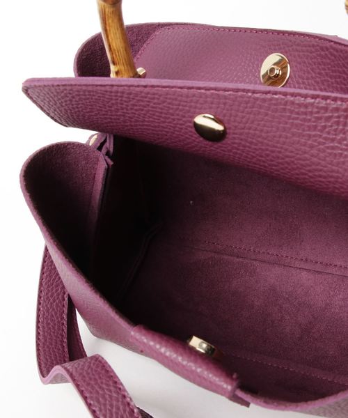 FREE'S MART（フリーズマート）の「バンブーハンドルショルダー（ハンドバッグ・レディース・ブラック/グレー/パープル・ﾌﾘ-）」の16枚目の写真