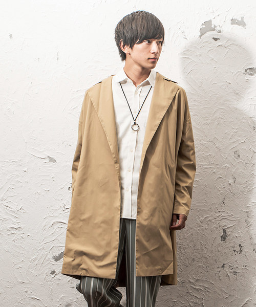 MinoriTY（マイノリティ）の「ドロップショルダーオーバーサイズコート（ダウンジャケット/コート・メンズ・ブラック/ベージュ/ネイビー・M/L）」の3枚目の写真