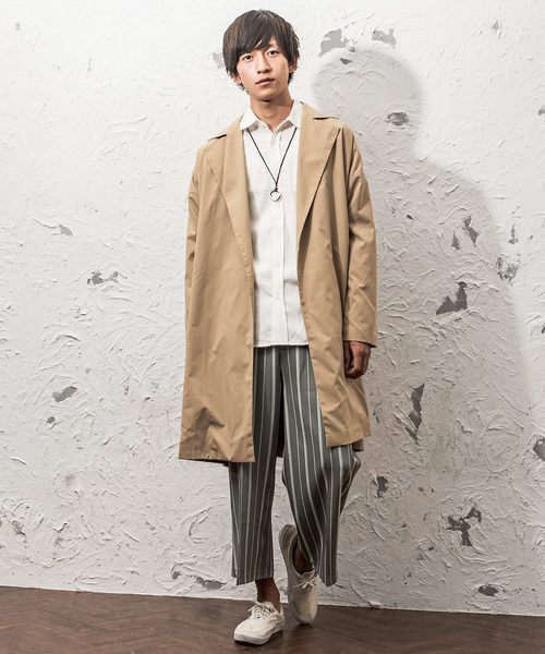 MinoriTY（マイノリティ）の「ドロップショルダーオーバーサイズコート（ダウンジャケット/コート・メンズ・ブラック/ベージュ/ネイビー・M/L）」の5枚目の写真