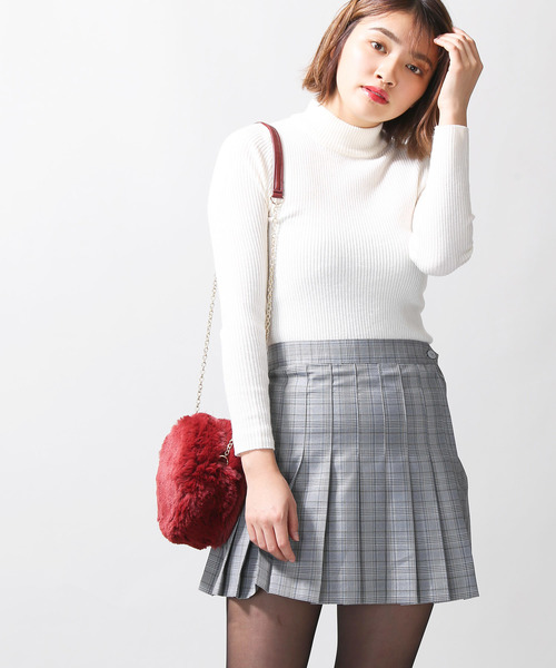 WEGO（ウィゴー）の「WEGO/チェックプリーツミニスカート（スカート・レディース・ブラウン系その他2/グリーン系その他2/グレー系その他2・MEDIUM/SMALL/LARGE）」の2枚目の写真