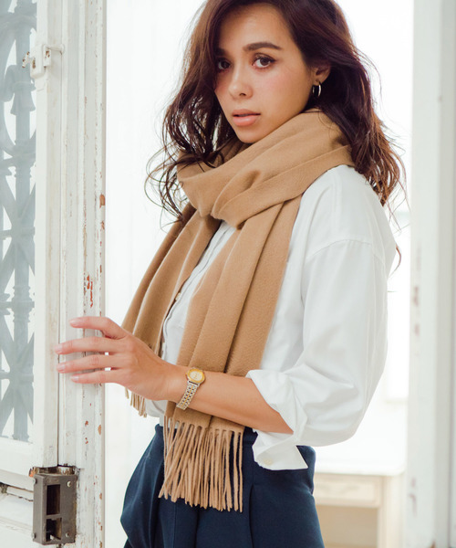 macocca（マコッカ）の「内モンゴル産 カシミヤ100％ 無地 ストール（ストール/ショール・レディース・ライトグレー/ブラック/ベージュ/ネイビー/ブラウン/カーキ/ピンク/ブルー/アイボリー/ダークグレー/モカ/ラベンダー/ローズ/ワイン/ライトベージュ/グレイッシュベージュ/サンドベージュ/ワインレッド/スモークピンク/ライトブルー/ライトパープル/キナリ/ベージュ系/チョコ/ライトブラウン/ブラウン系その他/グリーン系その他/ピンク系その他/グレイッシュブルー/グレー系その他/グレー系その他2/モスグリーン系・FREE）」の13枚目の写真