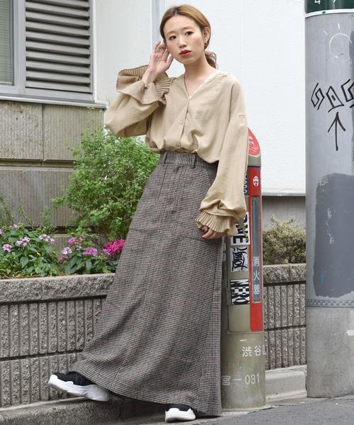 w closet(ダブルクローゼット)の「袖プリーツシャツブラウス(シャツ/ブラウス・レディース・ベージュ/マスタード/モカ/ラベンダー・FREE)」の5枚目の写真