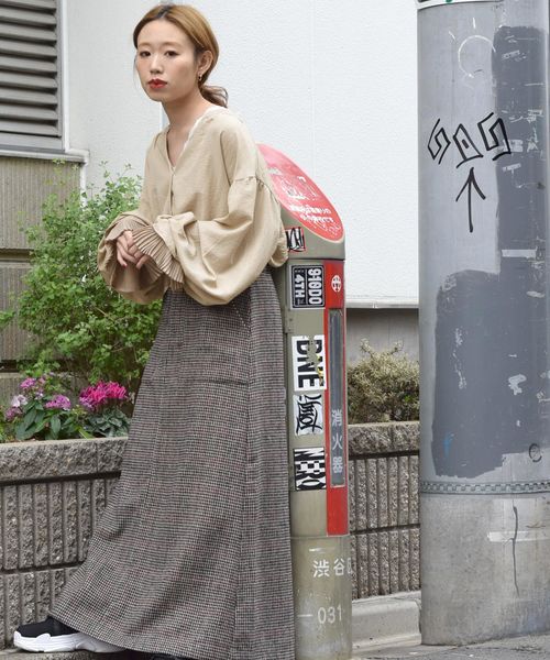 w closet(ダブルクローゼット)の「袖プリーツシャツブラウス(シャツ/ブラウス・レディース・ベージュ/マスタード/モカ/ラベンダー・FREE)」の8枚目の写真