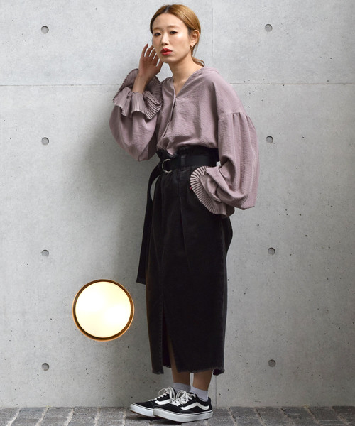 w closet(ダブルクローゼット)の「袖プリーツシャツブラウス(シャツ/ブラウス・レディース・ベージュ/マスタード/モカ/ラベンダー・FREE)」の10枚目の写真