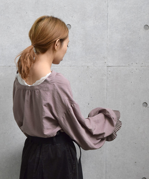 w closet(ダブルクローゼット)の「袖プリーツシャツブラウス(シャツ/ブラウス・レディース・ベージュ/マスタード/モカ/ラベンダー・FREE)」の12枚目の写真