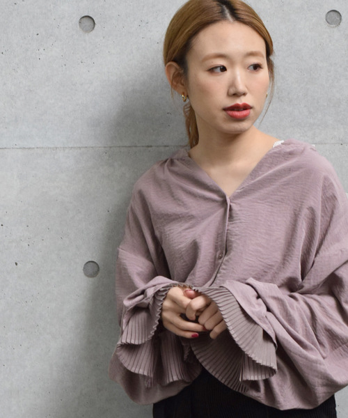 w closet(ダブルクローゼット)の「袖プリーツシャツブラウス(シャツ/ブラウス・レディース・ベージュ/マスタード/モカ/ラベンダー・FREE)」の14枚目の写真