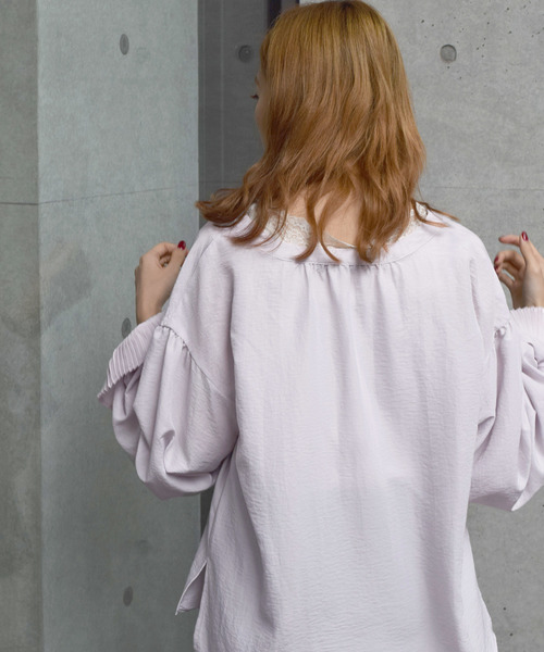 w closet(ダブルクローゼット)の「袖プリーツシャツブラウス(シャツ/ブラウス・レディース・ベージュ/マスタード/モカ/ラベンダー・FREE)」の22枚目の写真