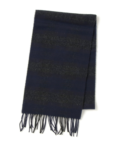 SHIPS JET BLUE(シップスジェットブルー)の「SGS: スコットランド製 ラム/チェック マフラー(マフラー・メンズ・グリーン/その他/オフホワイト/オリーブ/レッド/ネイビー/アイボリー/ブラック/ブルー/ダークブルー/カーキ/ワインレッド/グレー/ダークグレー/ロイヤルブルー/コバルトブルー/ダークカーキ/チャコールグレー/ホワイト系その他/ワイン・ONE SIZE)」の6枚目の写真