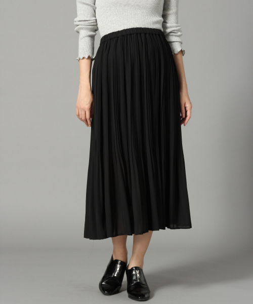 LOWRYS FARM（ローリーズファーム）の「ケシプリーツスカート　825559（スカート・レディース・ブラック/アイボリー・FREE）」の2枚目の写真