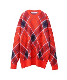 CHECKED OVERSIZED KNIT SWEATER