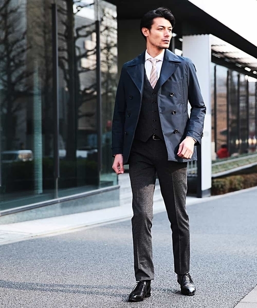 MICHEL KLEIN HOMME (ミッシェルクランオム)の「スプリングコート(SEATECH)(ピーコート・メンズ・ホワイト/ネイビー・MEDIUM/LARGE/X-LARGE/48/46/51)」の9枚目の写真
