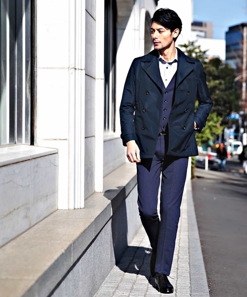 MICHEL KLEIN HOMME (ミッシェルクランオム)の「スプリングコート(SEATECH)(ピーコート・メンズ・ホワイト/ネイビー・MEDIUM/LARGE/X-LARGE/48/46/51)」の10枚目の写真