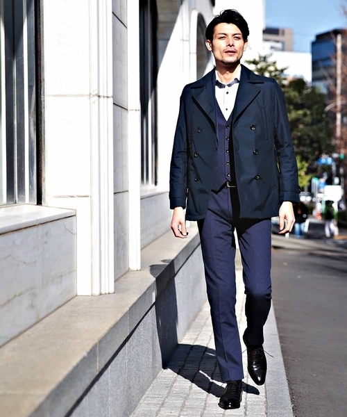 MICHEL KLEIN HOMME (ミッシェルクランオム)の「スプリングコート(SEATECH)(ピーコート・メンズ・ホワイト/ネイビー・MEDIUM/LARGE/X-LARGE/48/46/51)」の11枚目の写真