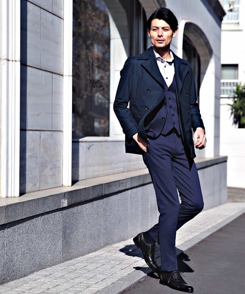 MICHEL KLEIN HOMME (ミッシェルクランオム)の「スプリングコート(SEATECH)(ピーコート・メンズ・ホワイト/ネイビー・MEDIUM/LARGE/X-LARGE/48/46/51)」の12枚目の写真
