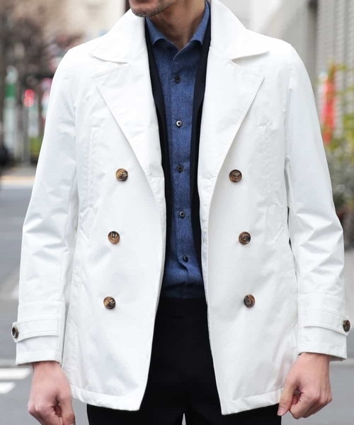 MICHEL KLEIN HOMME (ミッシェルクランオム)の「スプリングコート(SEATECH)(ピーコート・メンズ・ホワイト/ネイビー・MEDIUM/LARGE/X-LARGE/48/46/51)」の13枚目の写真