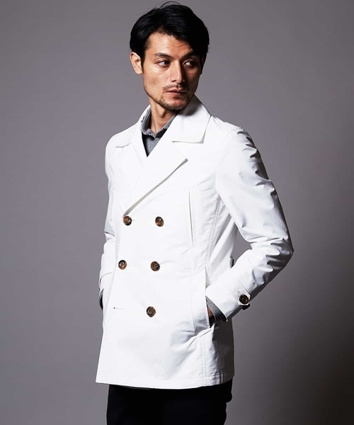 MICHEL KLEIN HOMME (ミッシェルクランオム)の「スプリングコート(SEATECH)(ピーコート・メンズ・ホワイト/ネイビー・MEDIUM/LARGE/X-LARGE/48/46/51)」の15枚目の写真