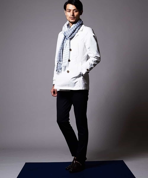 MICHEL KLEIN HOMME (ミッシェルクランオム)の「スプリングコート(SEATECH)(ピーコート・メンズ・ホワイト/ネイビー・MEDIUM/LARGE/X-LARGE/48/46/51)」の16枚目の写真