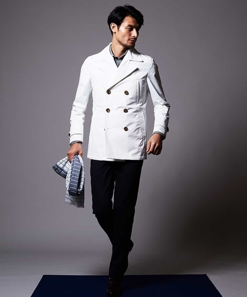 MICHEL KLEIN HOMME (ミッシェルクランオム)の「スプリングコート(SEATECH)(ピーコート・メンズ・ホワイト/ネイビー・MEDIUM/LARGE/X-LARGE/48/46/51)」の17枚目の写真