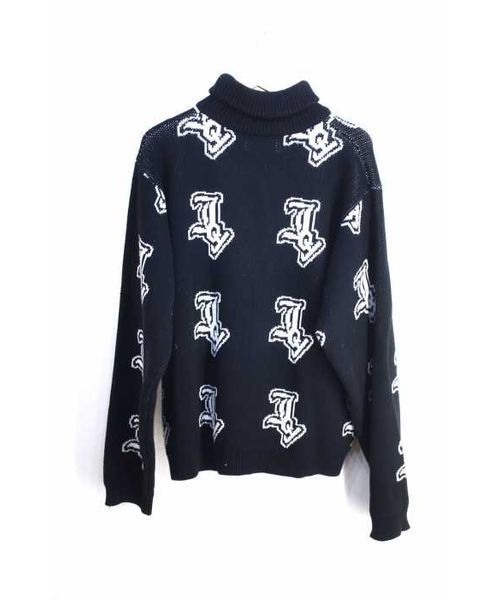 ブランド古着】総柄ハイネックローゲージニット Joy Logo Turtle Neck 