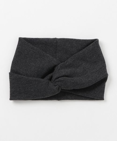 Three Four Time（ｽﾘｰﾌｫｰﾀｲﾑ）の「リブカット幅広ターバン（ヘアバンド・レディース・ブラック/ベージュ/グレー・FREE）」の4枚目の写真