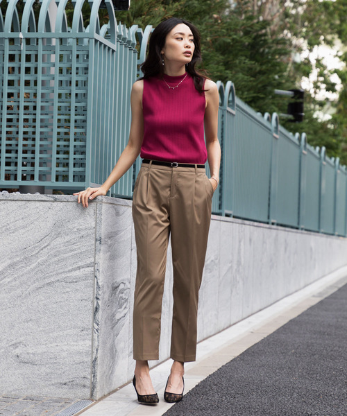 A/C DESIGN BY ALPHA CUBIC（エーシーデザインバイアルファキュービック）の「【WEB&一部店舗限定】モックネックノースリーブプルオーバー（Tシャツ/カットソー・レディース・ピンク/オフホワイト/マスタード/ブルー/ブラック・M size/L size）」の22枚目の写真