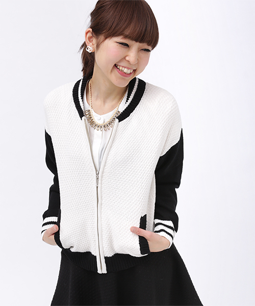 NANO universe（ナノユニバース）の「BARK TANNAGE/コットンバルキーZIPカーデ（カーディガン/ボレロ・レディース・ホワイト/その他1/ブラック・FREE）」の3枚目の写真