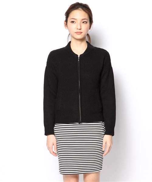 NANO universe（ナノユニバース）の「BARK TANNAGE/コットンバルキーZIPカーデ（カーディガン/ボレロ・レディース・ホワイト/その他1/ブラック・FREE）」の4枚目の写真