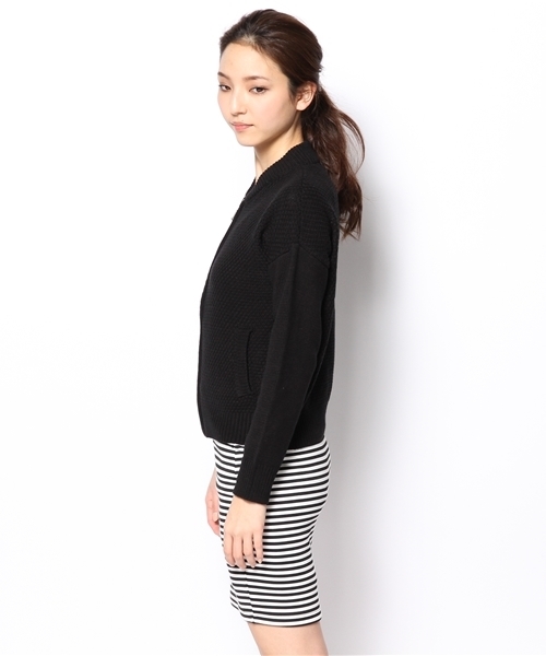 NANO universe（ナノユニバース）の「BARK TANNAGE/コットンバルキーZIPカーデ（カーディガン/ボレロ・レディース・ホワイト/その他1/ブラック・FREE）」の5枚目の写真