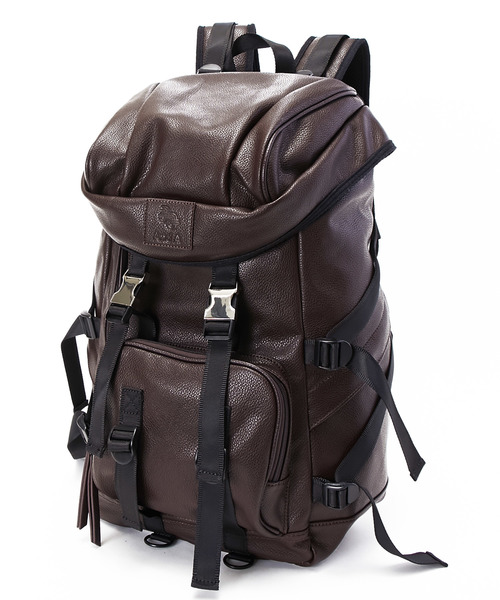 And A（アンドエー）の「PU LEATHER BACKPACK（バックパック/リュック・メンズ・ブラック/ブラウン・FREE）」の2枚目の写真