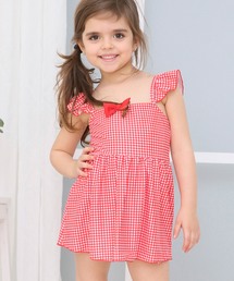 TeddyShop | キッズ ギンガムチェックオールインワンスイムウェア(水着)