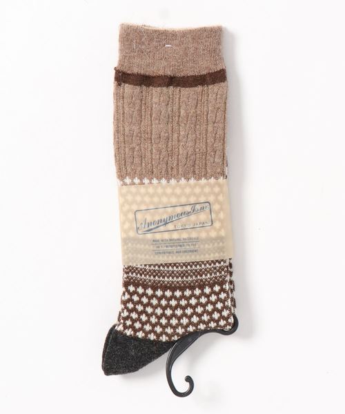 ANONYMOUSISM（アノニマスイズム）の「ANONYMOUSISM　チェスナットJQクルー（ソックス/靴下・メンズ・ブラック/モスグリーン/ライトブラウン/ネイビー/ブラウン・25cm～27cm/23cm～25cm）」の10枚目の写真