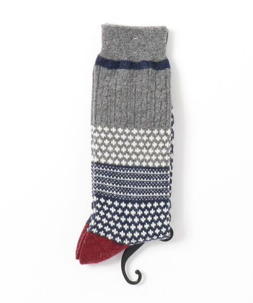 ANONYMOUSISM（アノニマスイズム）の「ANONYMOUSISM　チェスナットJQクルー（ソックス/靴下・メンズ・ブラック/モスグリーン/ライトブラウン/ネイビー/ブラウン・25cm～27cm/23cm～25cm）」の6枚目の写真