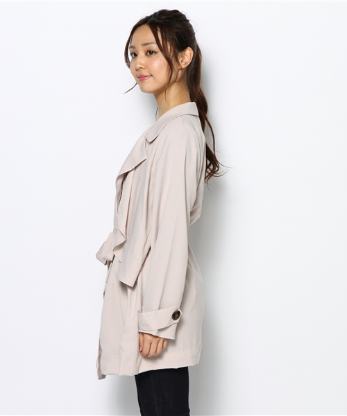 WHO'S WHO gallery（フーズフーギャラリー）の「フリルトレンチNEW（トレンチコート・レディース・ライトグレー/ベージュ/ネイビー・FREE）」の9枚目の写真