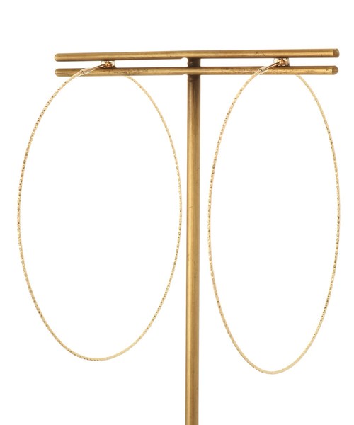 COCOSHNIKピアスK10カット丸線フープピアス大 片耳のみココシュニック K10カット丸線 フープピアス（大）（ピアス） | COCOSHNIK