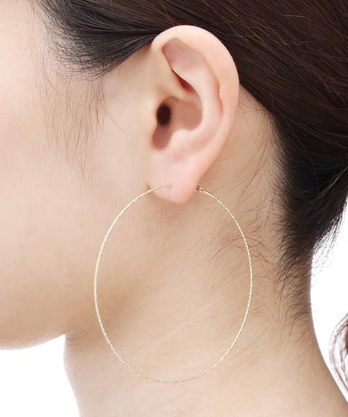 K10カット丸線 フープピアス（大）（ピアス（両耳用））｜COCOSHNIK