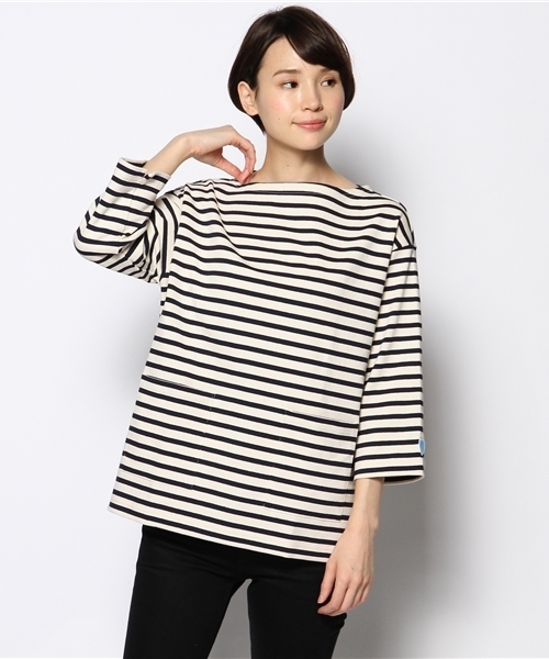 ORCIVAL（オーシバル）の「［オーシバル］ORCIVAL CL BOR PK POカットソー ◆（Tシャツ/カットソー・レディース・オフホワイト/オレンジ/イエロー・フリー）」の12枚目の写真