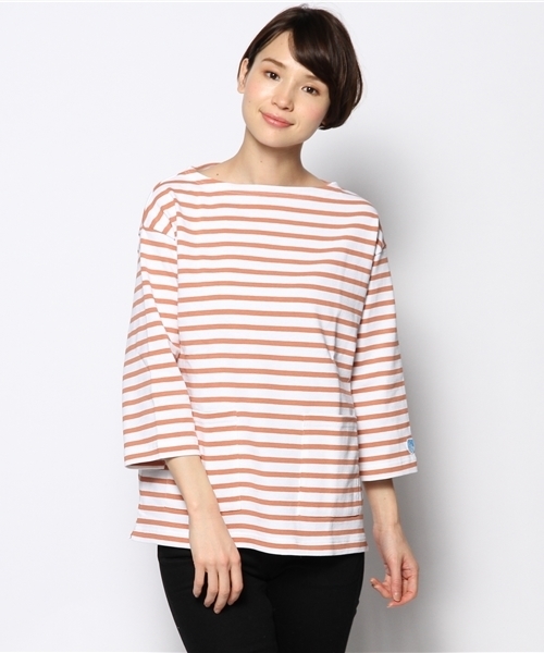 ORCIVAL（オーシバル）の「［オーシバル］ORCIVAL CL BOR PK POカットソー ◆（Tシャツ/カットソー・レディース・オフホワイト/オレンジ/イエロー・フリー）」の14枚目の写真