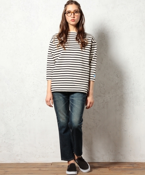 ORCIVAL（オーシバル）の「［オーシバル］ORCIVAL CL BOR PK POカットソー ◆（Tシャツ/カットソー・レディース・オフホワイト/オレンジ/イエロー・フリー）」の15枚目の写真