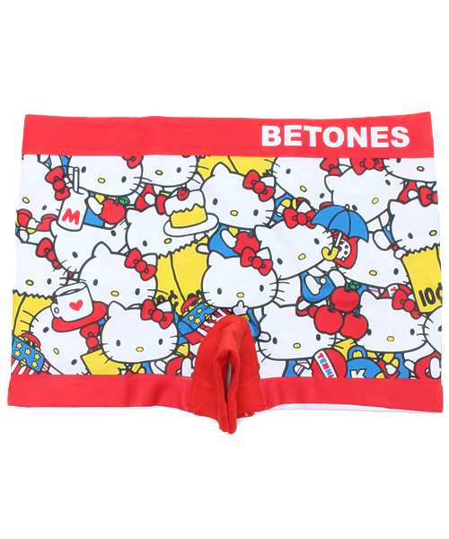 MIDWEST(ミッドウエスト)の「BETONES ハローキティ40th記念限定コラボ ボクサーパンツ(トランクス・メンズ・ブラック/ローズ・FREE)」の1枚目の写真