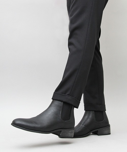 glabella(グラベラ)の「ヒールアップ サイドゴア ヒールブーツ(スムース・スエード)(ブーツ・メンズ・ブラック/ベージュ/ブラック系その他・S/M/L)」の12枚目の写真