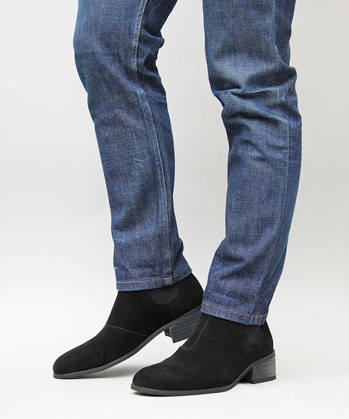 glabella(グラベラ)の「ヒールアップ サイドゴア ヒールブーツ(スムース・スエード)(ブーツ・メンズ・ブラック/ベージュ/ブラック系その他・S/M/L)」の9枚目の写真