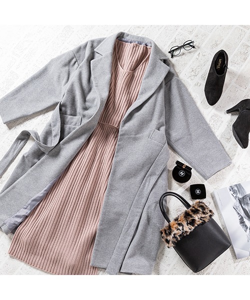 fifth（フィフス）の「オーバーサイズガウンコート（トレンチコート・レディース・ブラック/ブラウン/グレー/モカ・SMALL/MEDIUM）」の20枚目の写真