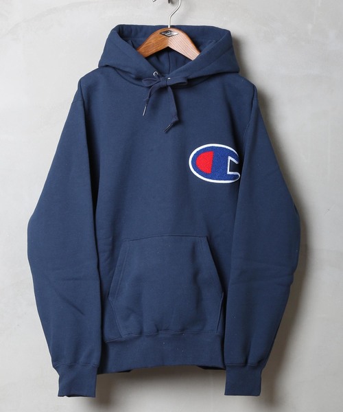 Champion(チャンピオン)の「【CHAMPION/チャンピオン】サガラワッペン付き ビッグシルエット ロゴプルオーバーパーカー ユニセックスサイジング C3-E127(パーカー・メンズ・ホワイト/ブラック/ネイビー・MEDIUM/LARGE/X-LARGE)」の11枚目の写真